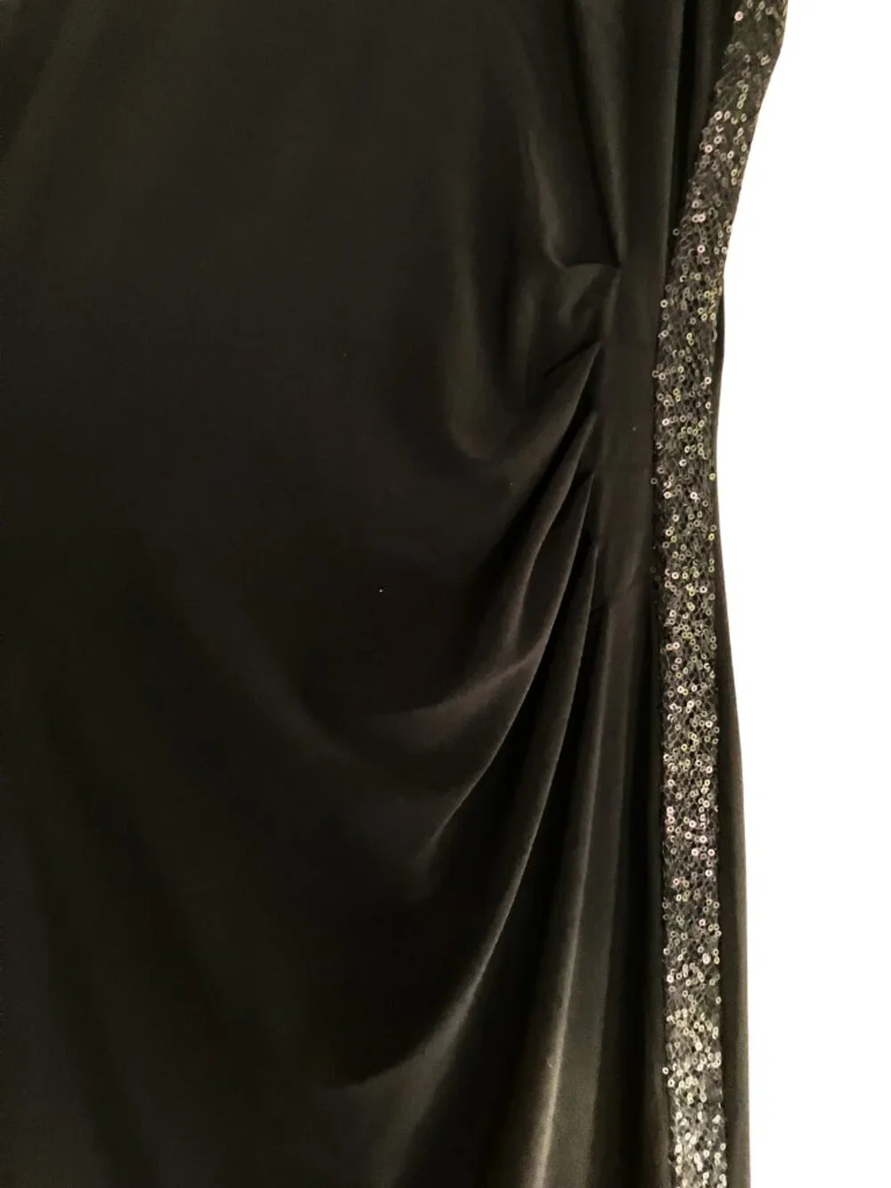 Chaps Flattering Evening Gown, Tasteful Sequin Details on Collar and Size SZ 1